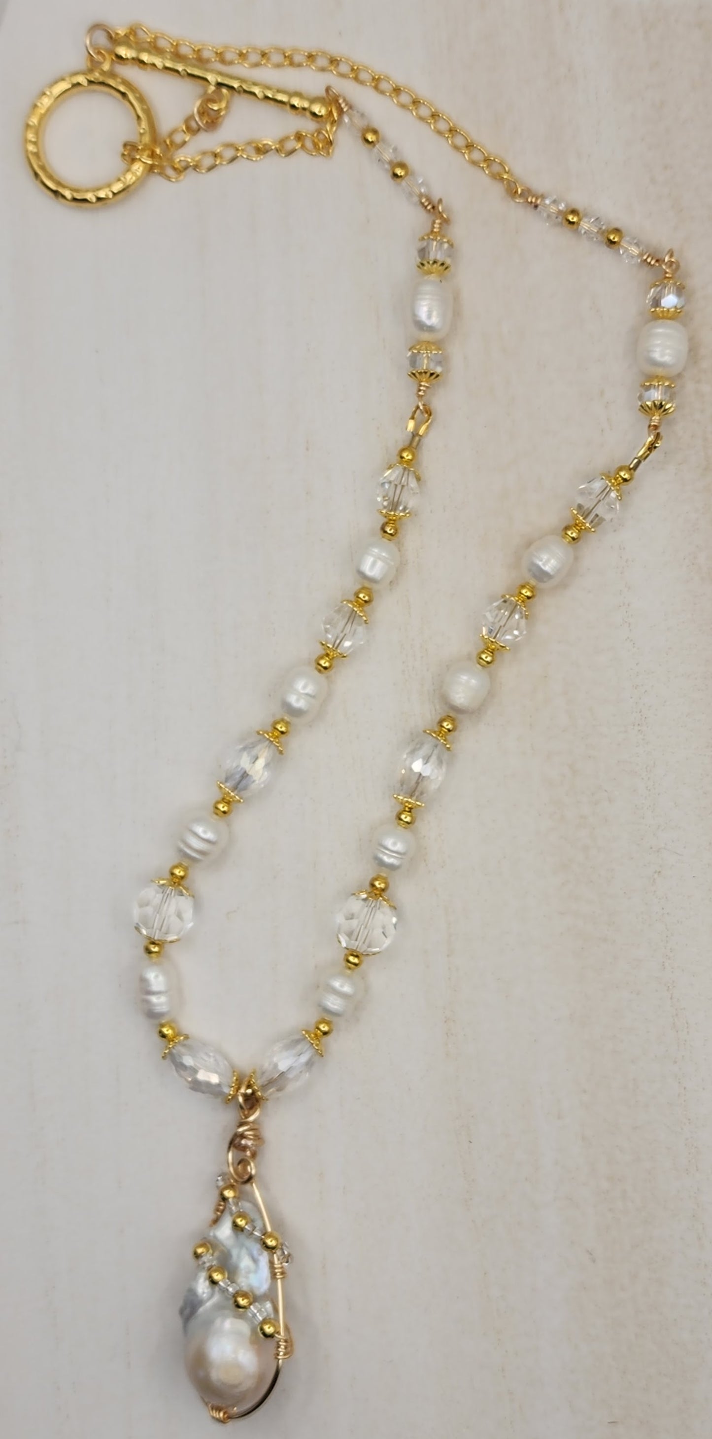 "Mystique" Baroque Pearl Pendant Necklace with Freshwater Pearls