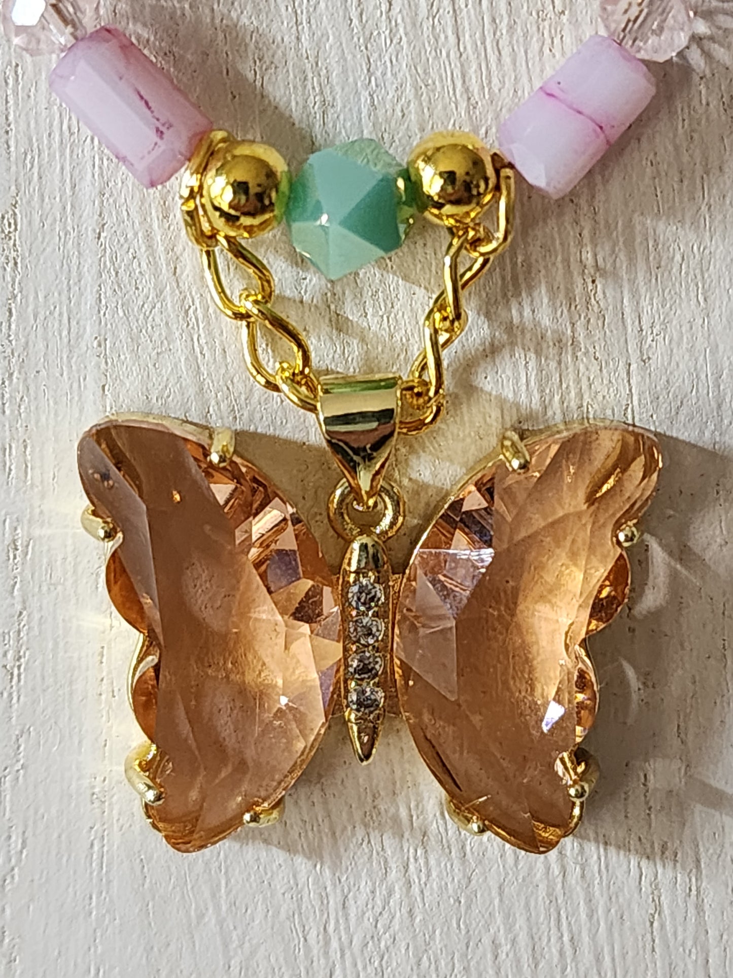 Crystal Butterfly Necklace - Wolf Moon Designs