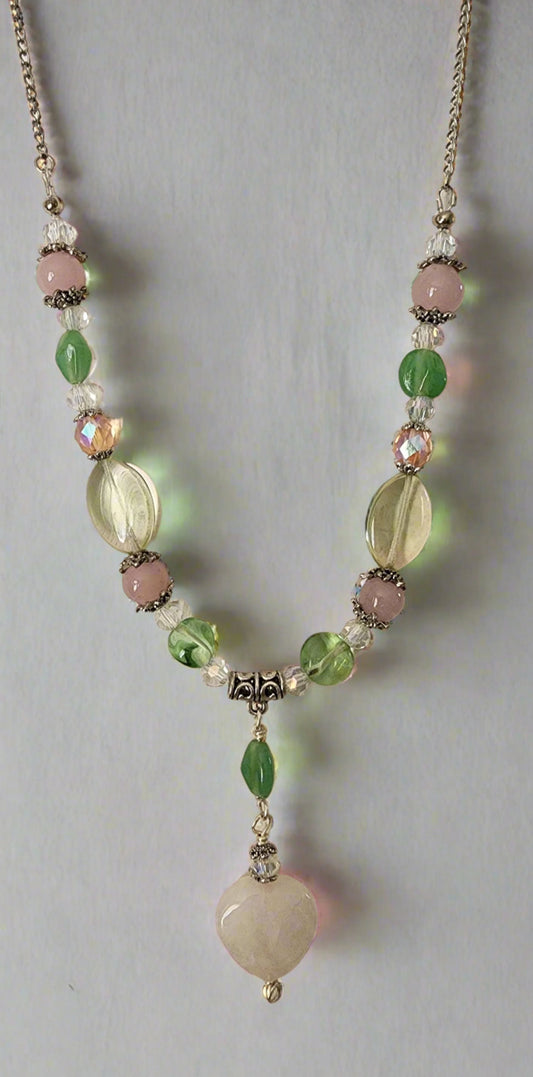 Pastel Necklace with Crystals and Toggle - Wolf Moon Designs