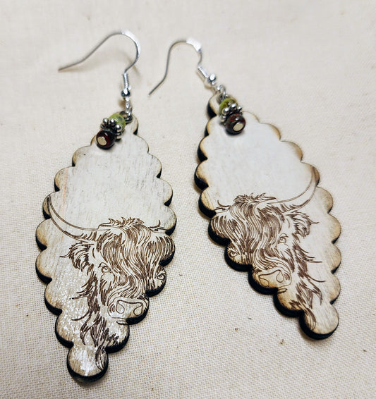 Highland Cow Earrings - Wolf Moon Designs