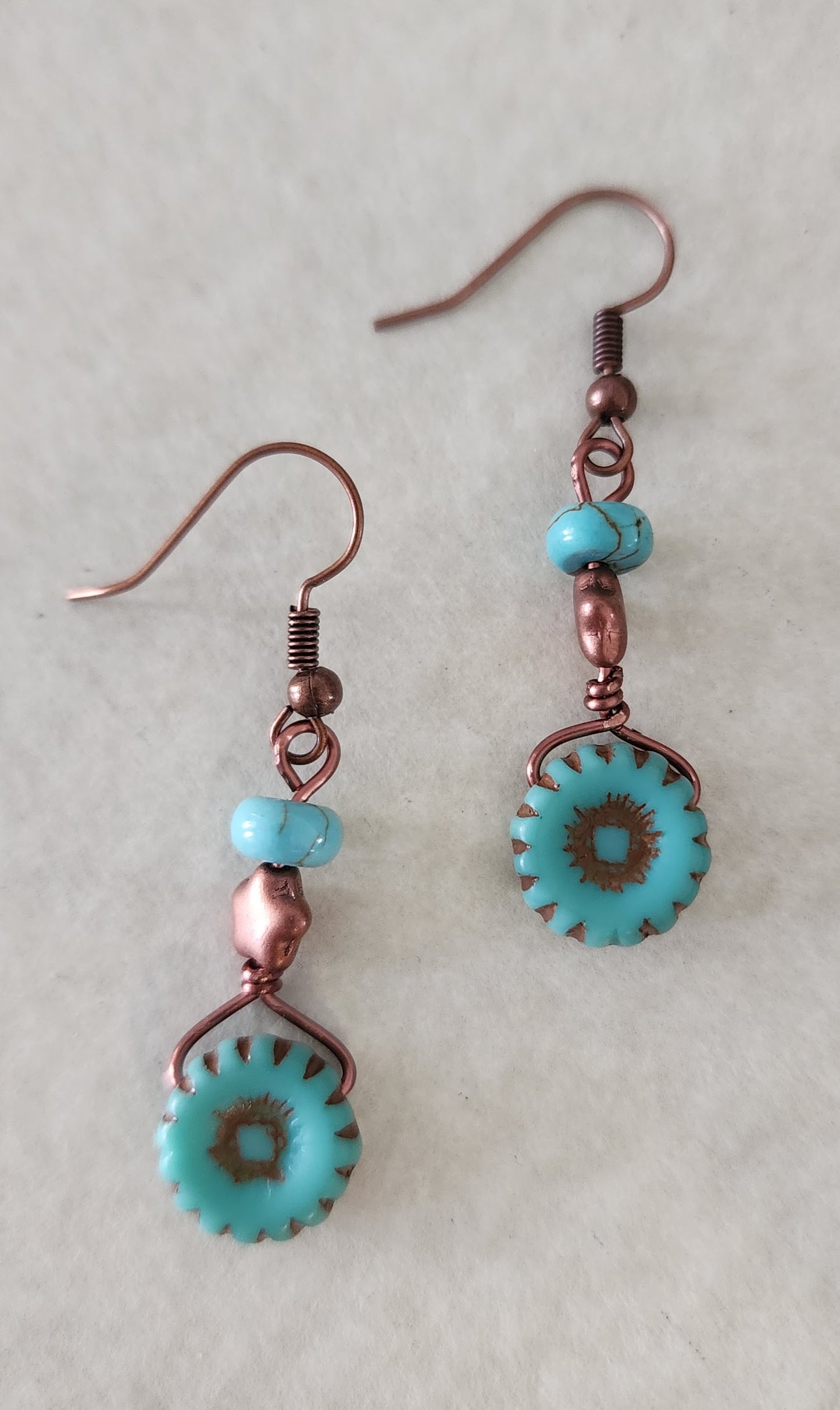 Sunflower Drop Southwest Earrings - Wolf Moon Designs