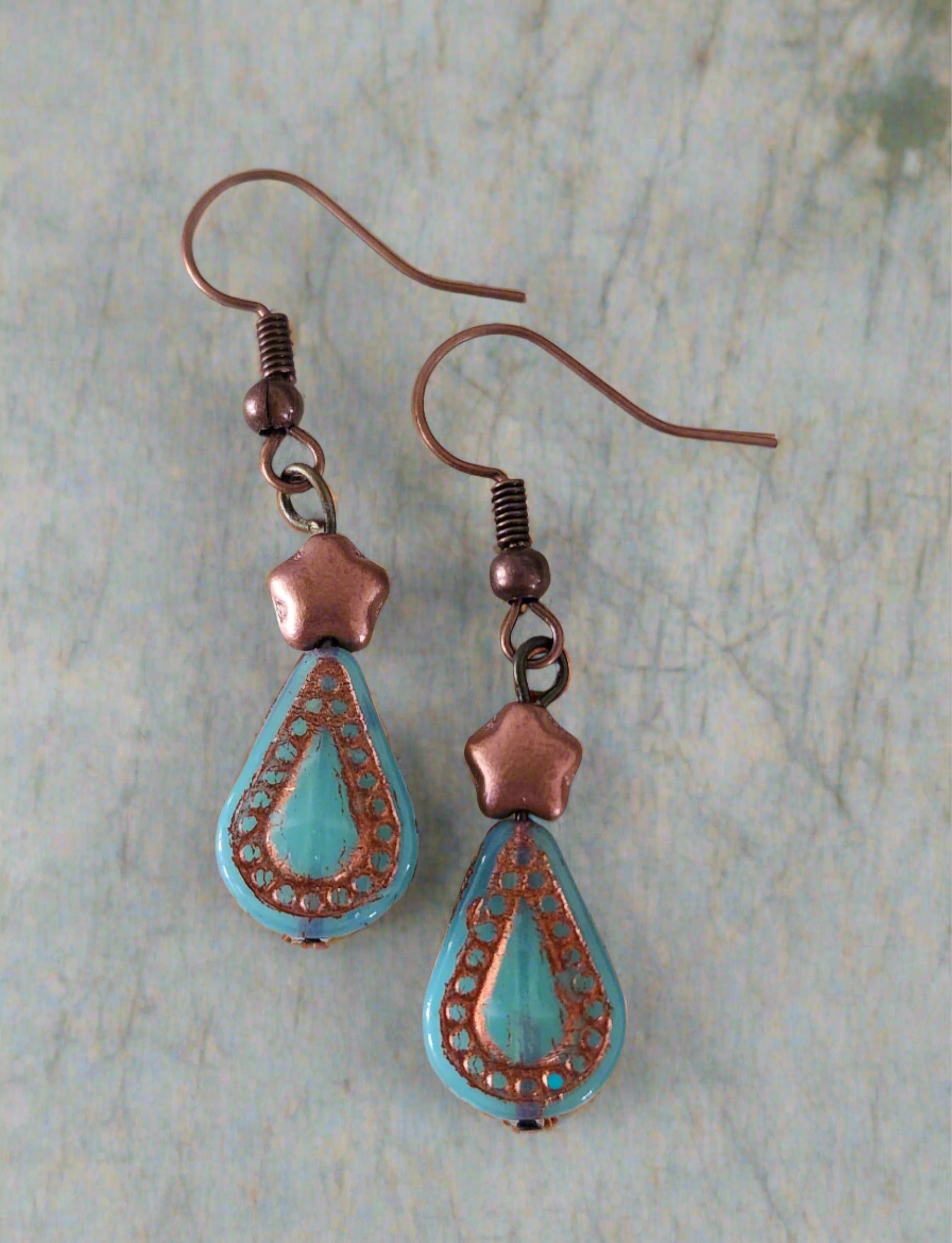 Star Teardrop Southwest Earrings - Wolf Moon Designs