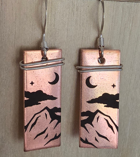 Copper Mountain Earrings with Sterling Silver Accents