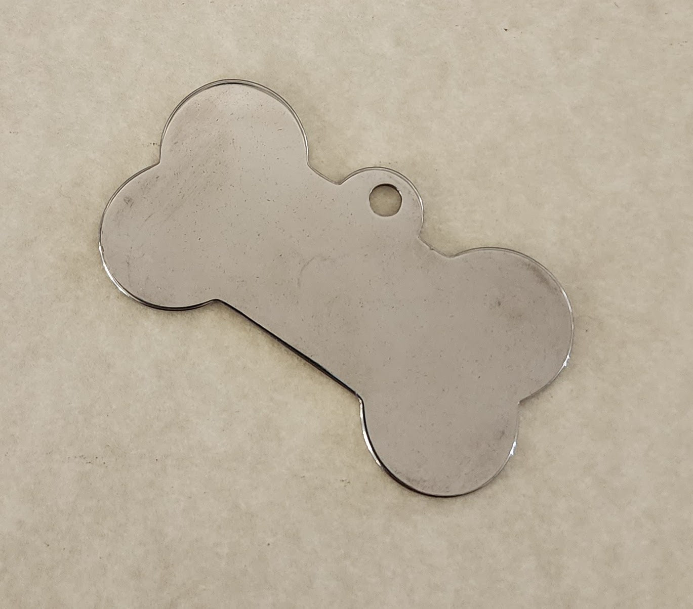 Engravable Stainless Steel Dog Bone Tag - Wolf Moon Designs