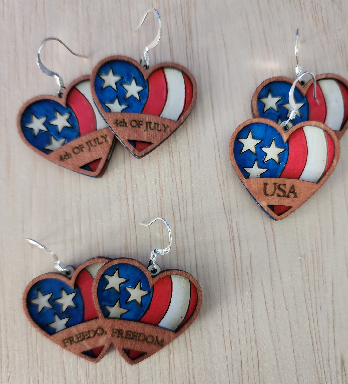 Heart Flag Earrings - 1 pair - Wolf Moon Designs