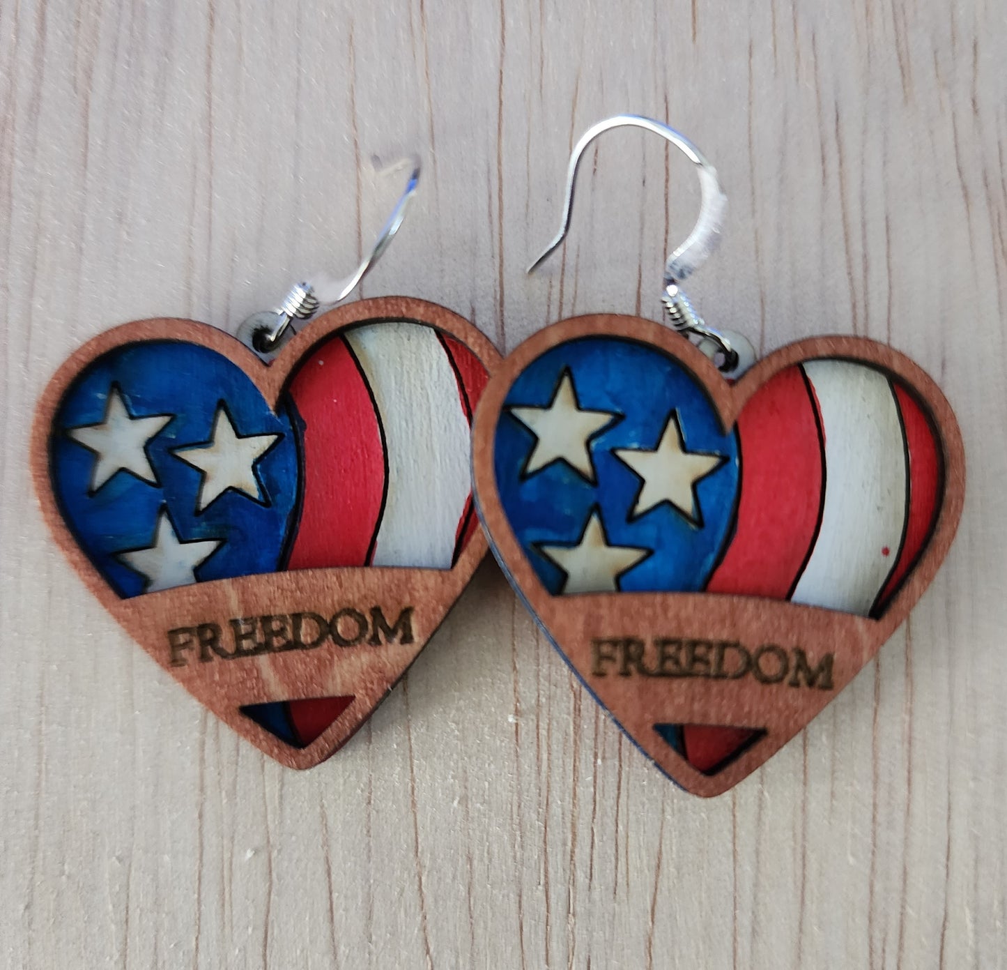 Heart Flag Earrings - 1 pair - Wolf Moon Designs