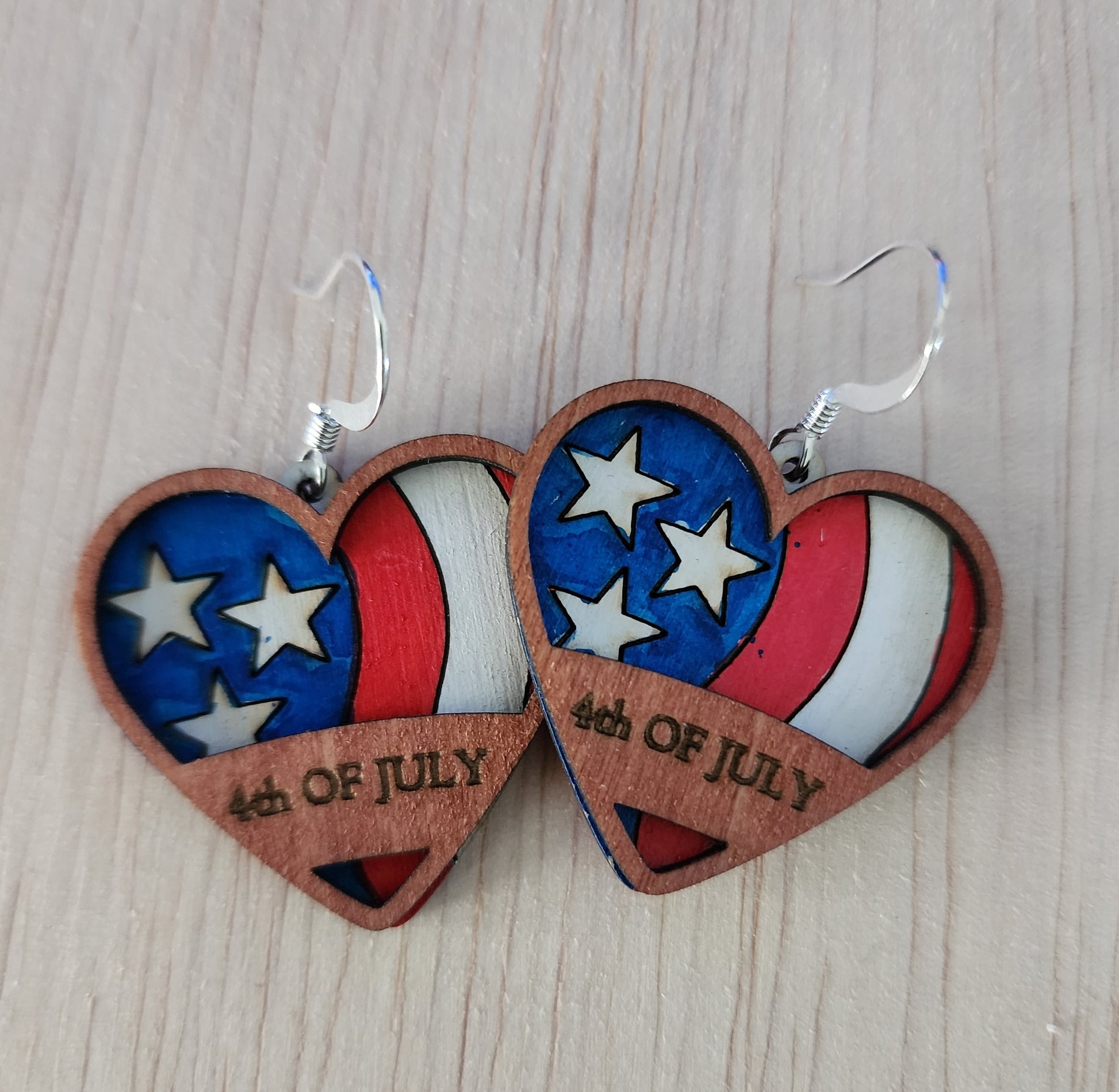 Heart Flag Earrings - 1 pair - Wolf Moon Designs