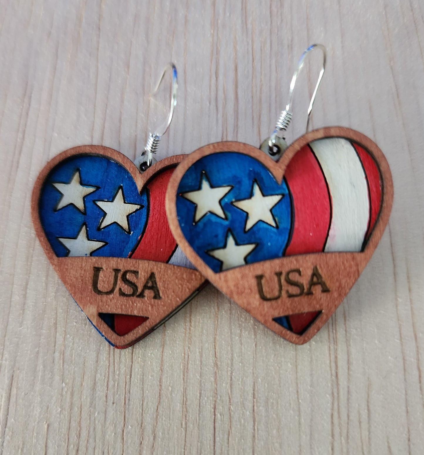 Heart Flag Earrings - 1 pair - Wolf Moon Designs