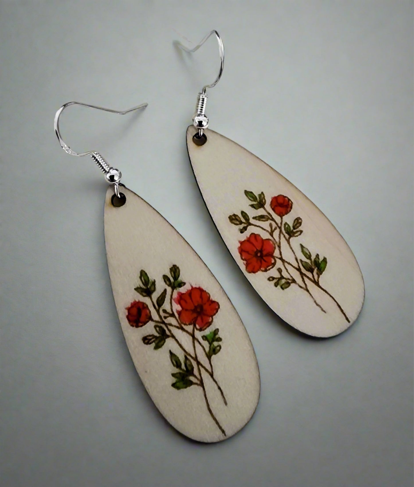 Line Drawn Floral Earrings - Wolf Moon Designs