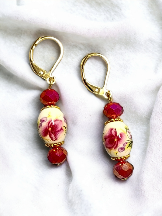 Rose Drop Earrings - Wolf Moon Designs