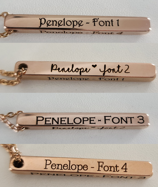 Personalized Bar Necklace - Wolf Moon Designs