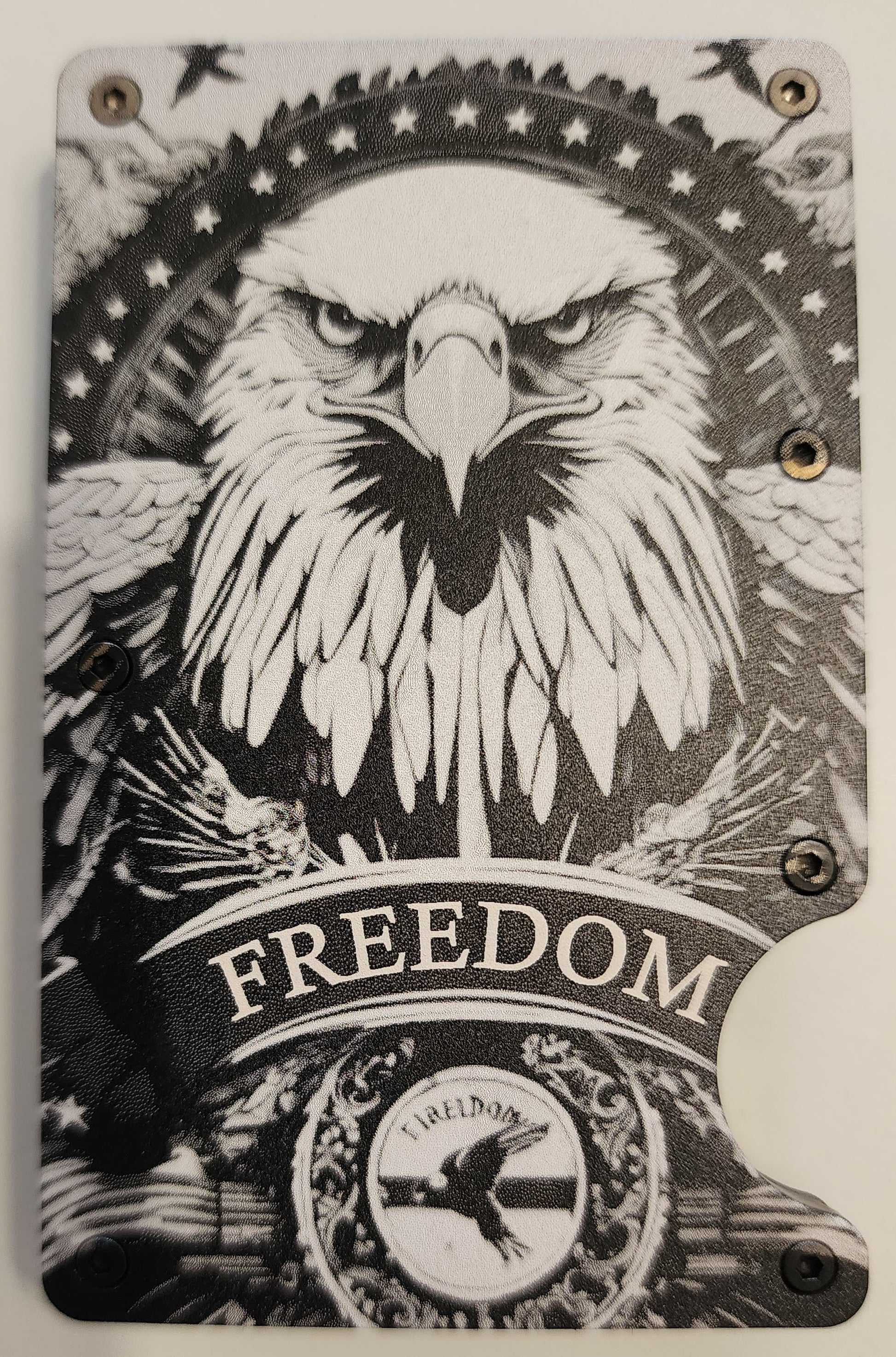 Freedom RFID Custom Slim Metal Wallet - Wolf Moon Designs