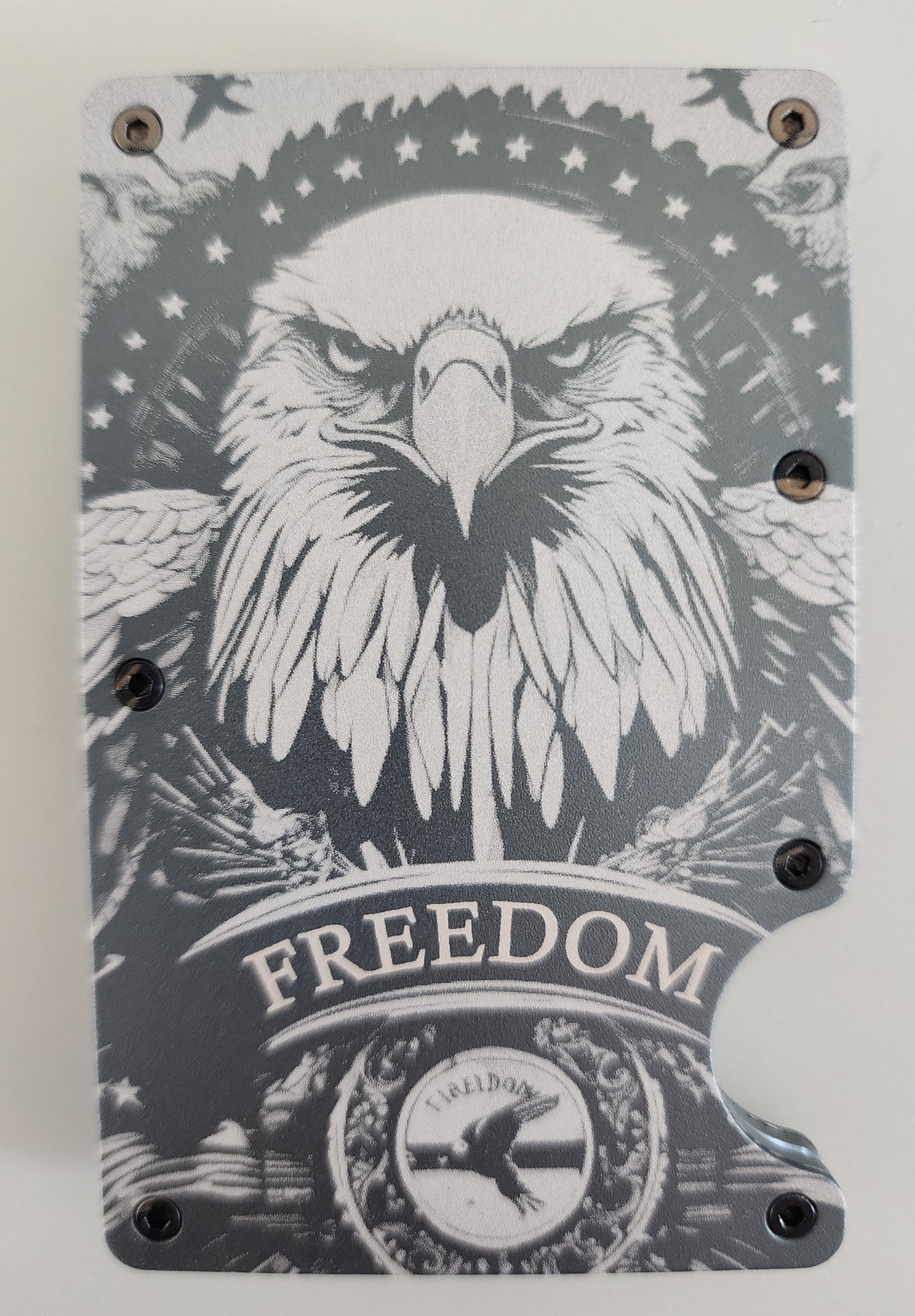 Freedom RFID Custom Slim Metal Wallet - Wolf Moon Designs