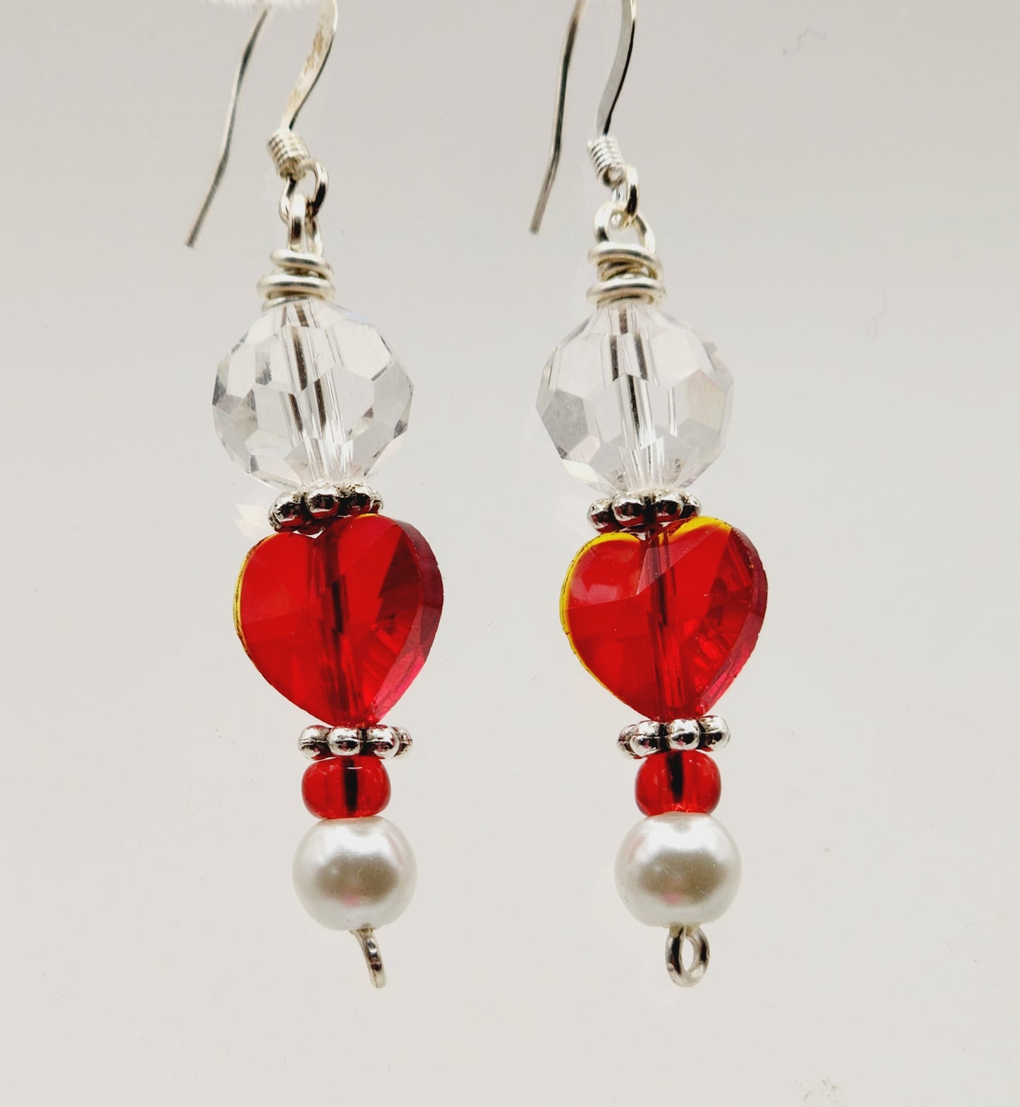 Red Heart Dangle Earrings - Wolf Moon Designs