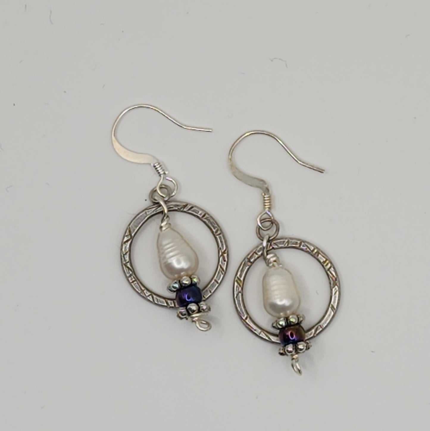 Fine Silver and Pearl Earrings - Wolf Moon Designs