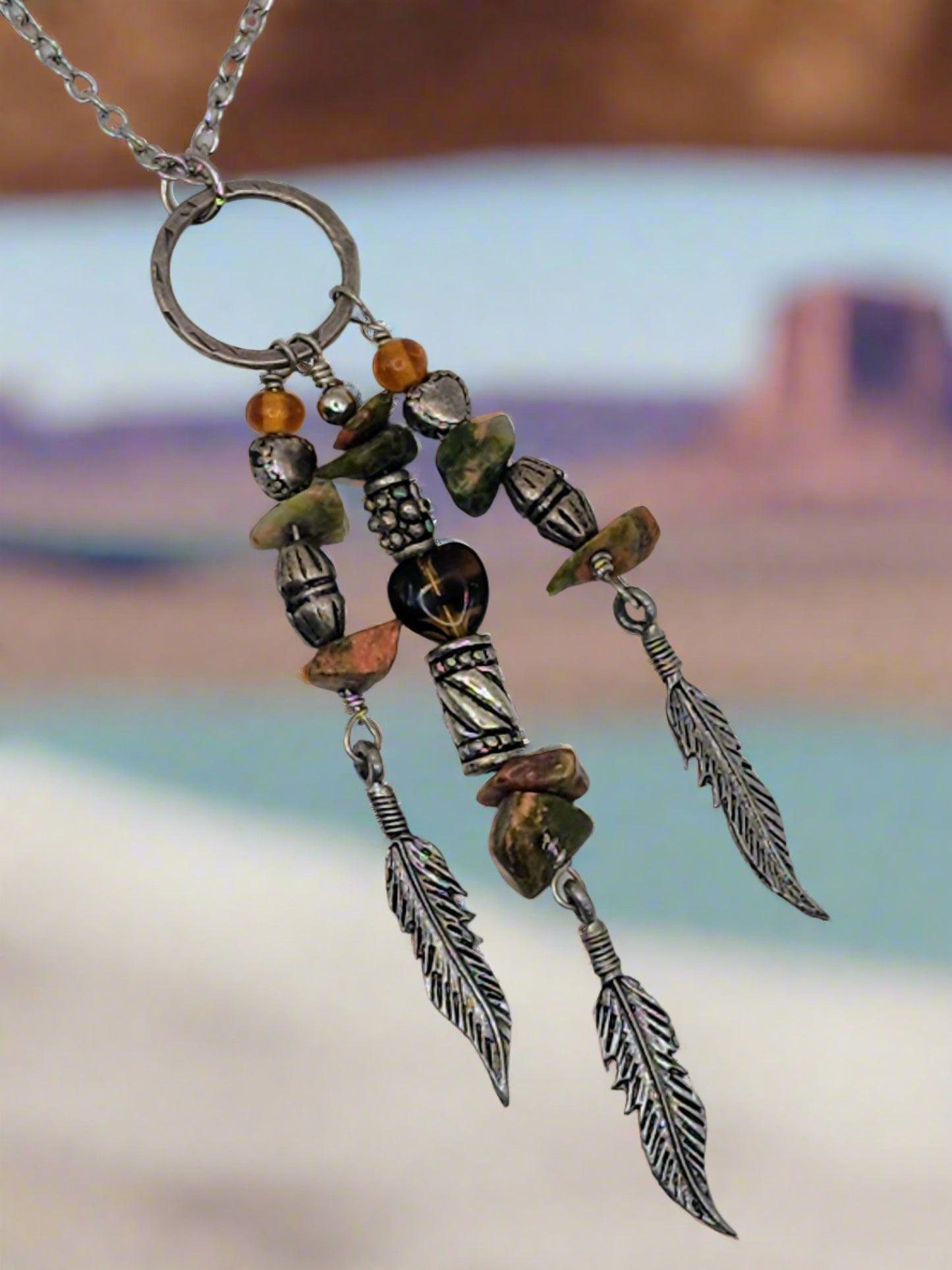 Southwest Style Feather Necklace - Wolf Moon Designs