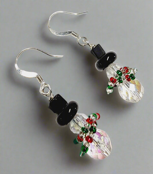 Snowman Earrings - Wolf Moon Designs